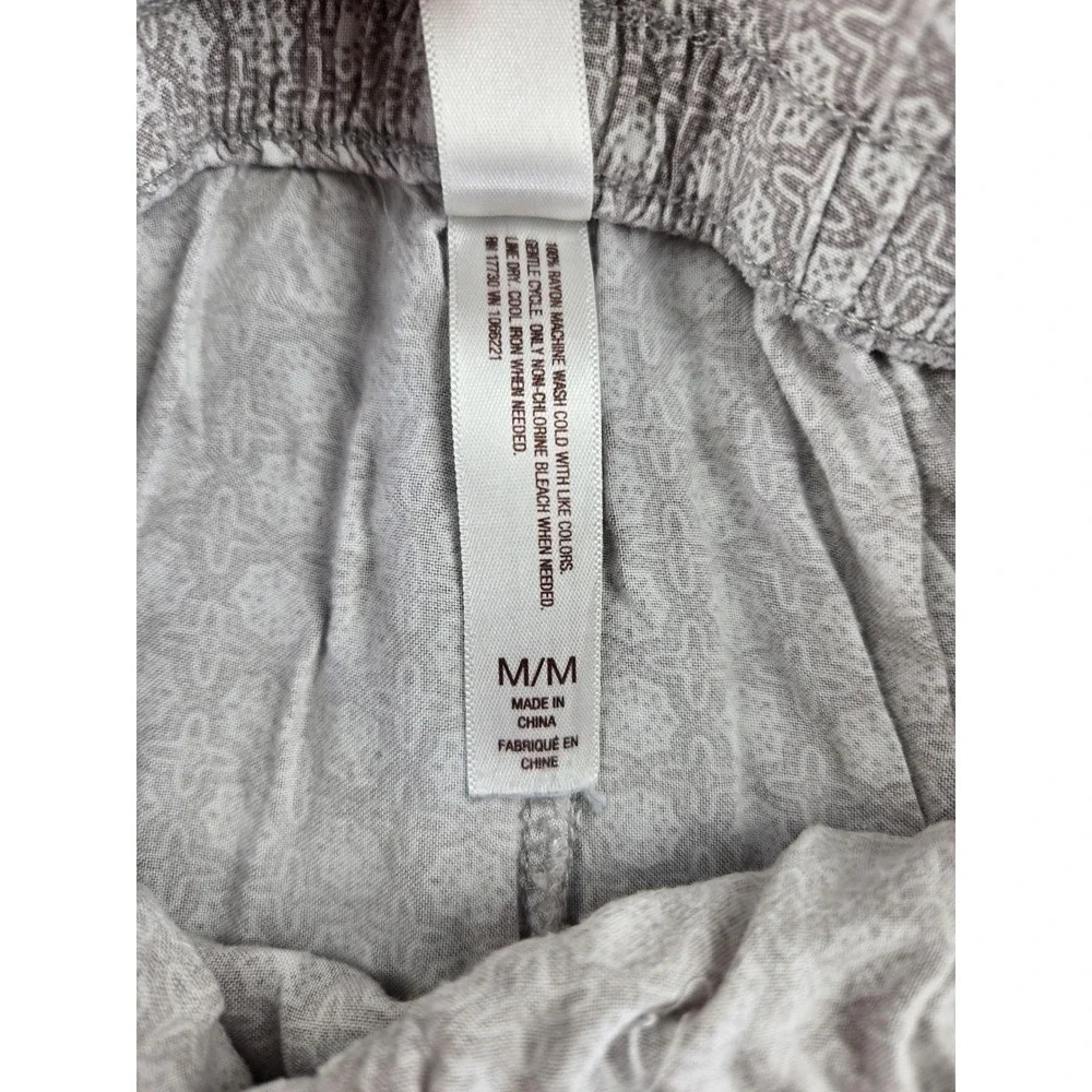 Gilligan & O'Malley Womens Grey Medallion Print Rayon Pajama Jogger Pants Size M